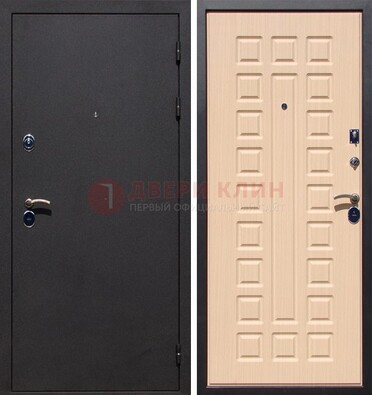 Черная стальная дверь с порошковым окрасом МДФ внутри ДП-102 в Тамбове