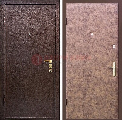 Коричневая входная дверь с порошковым покрытием ДП-147 в Тамбове
