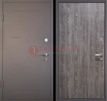 Серая металлическая дверь с порошковым напылением ДП-148 в Голицино