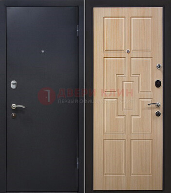Черная железная дверь с порошковым покрытием ДП-187 в Тамбове