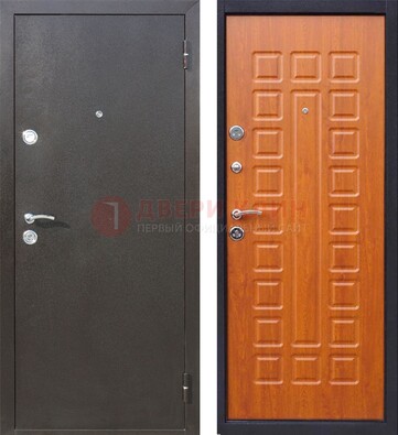 Коричневая стальная дверь с порошковым напылением ДП-202 в Тамбове