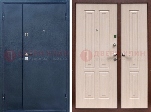 Двустворчатая стальная дверь с порошковым напылением и МДФ ДП-239 в Тамбове