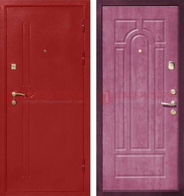 Красная входная дверь с порошковым напылением ДП-240 в Тамбове