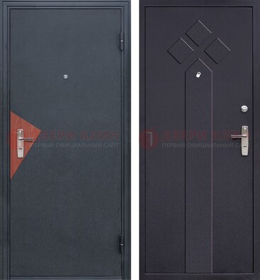 Черная входная дверь с порошковым напылением и узором внутри ДП-241 в Тамбове