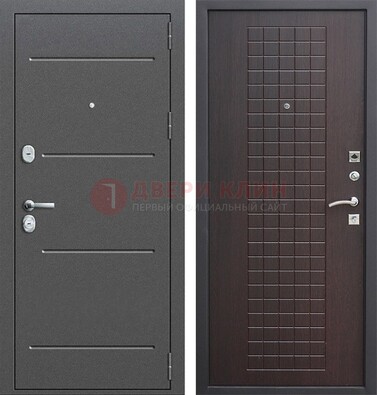 Металлическая дверь с порошковым покрытием и МДФ Махагон ДП-254 в Уфе
