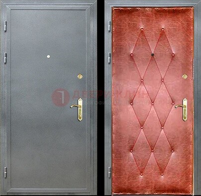 Серая стальная дверь с порошковым покрытием ДП-25 в Тамбове