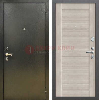 Стальная темно-серая дверь с порошковой отделкой и МДФ панелью ДП-278 в Тамбове