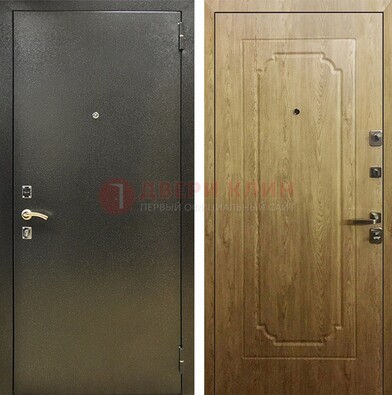 Темно-серая входная дверь с порошковым покрытием и МДФ Золотой дуб ДП-291 в Тамбове