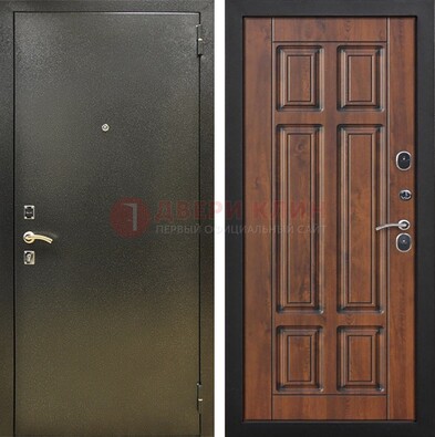 Металлическая входная темная дверь с порошковым напылением и МДФ ДП-299 в Тамбове