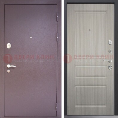 Темная стальная дверь с порошковым окрасом и МДФ ДП-310 в Тамбове