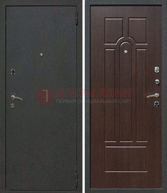 Черная металлическая дверь с порошковым окрасом ДП-47 в Тамбове