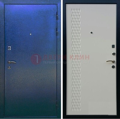 Синяя железная дверь с порошковым напылением ДП-49 в Тамбове