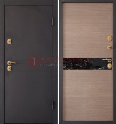 Коричневая металлическая дверь с порошковым окрасом ДП-82 в Тамбове