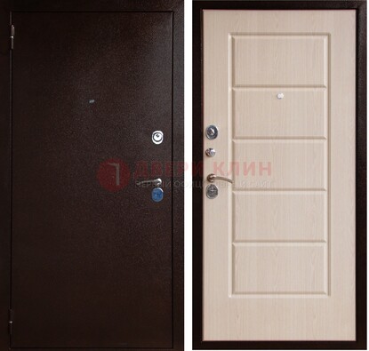 Коричневая металлическая дверь с порошковым окрасом ДП-92 в Тамбове