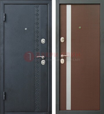 Черная стальная дверь с порошковым напылением ДП-9 в Тамбове