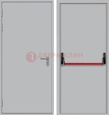 Белая металлическая противопожарная дверь с длинной ручкой ДПП-14 в Тамбове