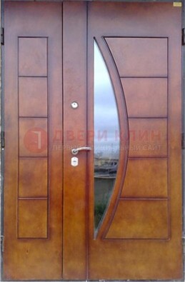 Офисная стальная парадная дверь со вставками из стекла ДПР-13 в Ростове-На-Дону