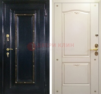 Парадная дверь с золотистым декором ДПР-3 в квартиру в Голицино