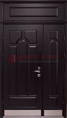 Парадная дверь с металлическими вставками ДПР-47 и фрамугой в Тамбове