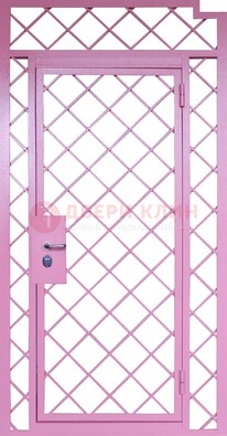 Розовая металлическая решетчатая дверь ДР-15 в Тамбове