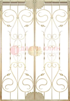 Золотая железная решетчатая дверь ДР-1 в Тамбове