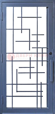 Современная железная решетчатая дверь синяя ДР-31 в Тамбове
