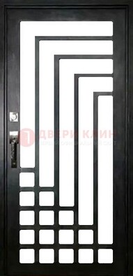 Черная стальная решетчатая дверь в современном стиле ДР-43 в Тамбове