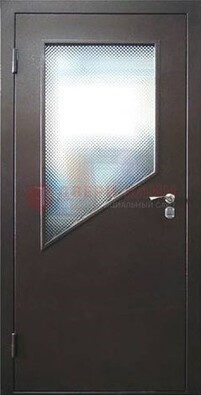 Стальная дверь со стеклом ДС-5 в кирпичный коттедж в Тамбове