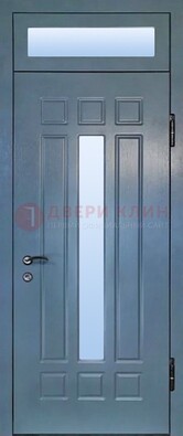 Серая металлическая дверь со стеклом ДС-70 в Тамбове