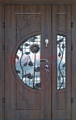 Входная дверь стекло с ковкой и резьбой ДСК-202 в Тамбове