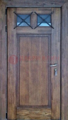 Металлическая дверь с Виноритом со стеклом и ковкой под старину ДСК-209 в Тамбове