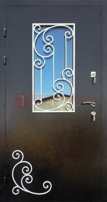Входная дверь Порошок со стеклом и ковкой ДСК-278 в Тамбове