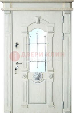 Герметичная входная дверь со стеклом и ковкой с украшением ДСК-64 в Тамбове