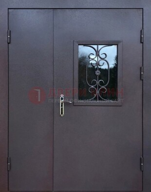 Тамбурная дверь Порошок со стеклом и ковкой ДТМ-48 в Тамбове