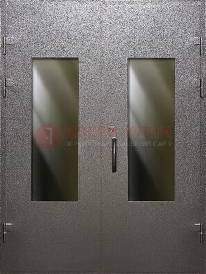 Серая тамбурная дверь со стеклянными вставками ДТМ-8 в Тамбове