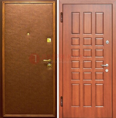 Коричневая входная дверь с винилискожей ДВ-16 в Тамбове