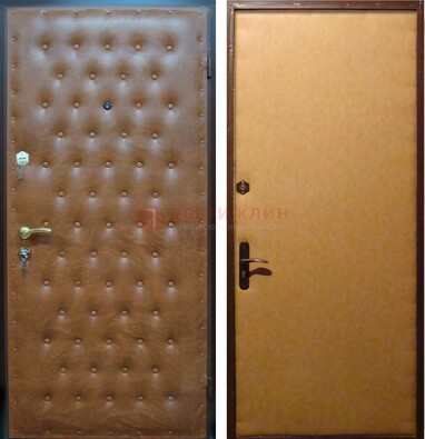 Желтая железная дверь с винилискожей ДВ-2 в Тамбове