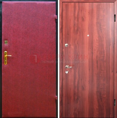 Красная входная дверь с винилискожей ДВ-30 в Тамбове