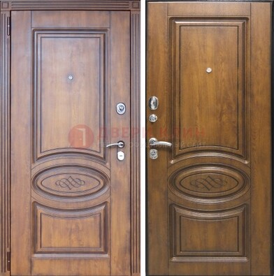 Коричневая металлическая дверь с виноритом ДВТ-10 в Тамбове