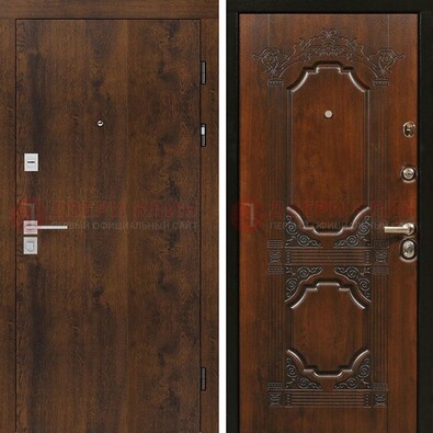 Стальная темная филенчатая дверь с виноритом и белой МДФ ДВТ-139 в Тамбове