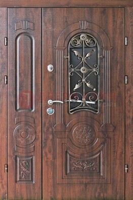 Металлическая дверь с узором и виноритом ДВТ-146 в Тамбове