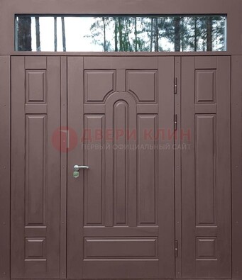 Парадная металлическая дверь с виноритом и стеклом ДВТ-167 в Тамбове