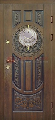 Одностворчатая входная дверь с виноритом и стеклом ДВТ-193 в Солнечногорске