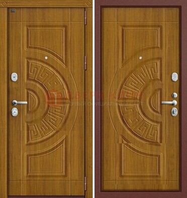 Коричневая стальная дверь с виноритом ДВТ-1 в Тамбове
