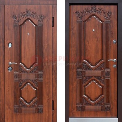 Металлическая дверь с виноритом с фигурной резьбой ДВТ-22 в Тамбове