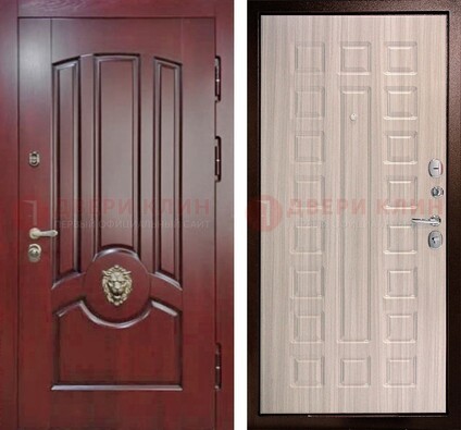 Темно-красная входная дверь с виноритом ДВТ-234 в Тамбове