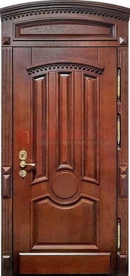 Темная стальная дверь с виноритом и фрамугой ДВТ-238 в Тамбове