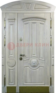 Светлая двухстворчатая дверь с виноритом на улицу ДВТ-258 в Тамбове