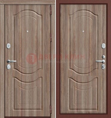 Коричневая металлическая дверь с виноритом ДВТ-26 в Калуге