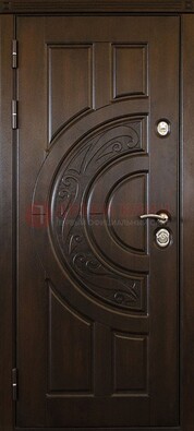 Темная стальная дверь с виноритом и рисунком ДВТ-28 в Тамбове